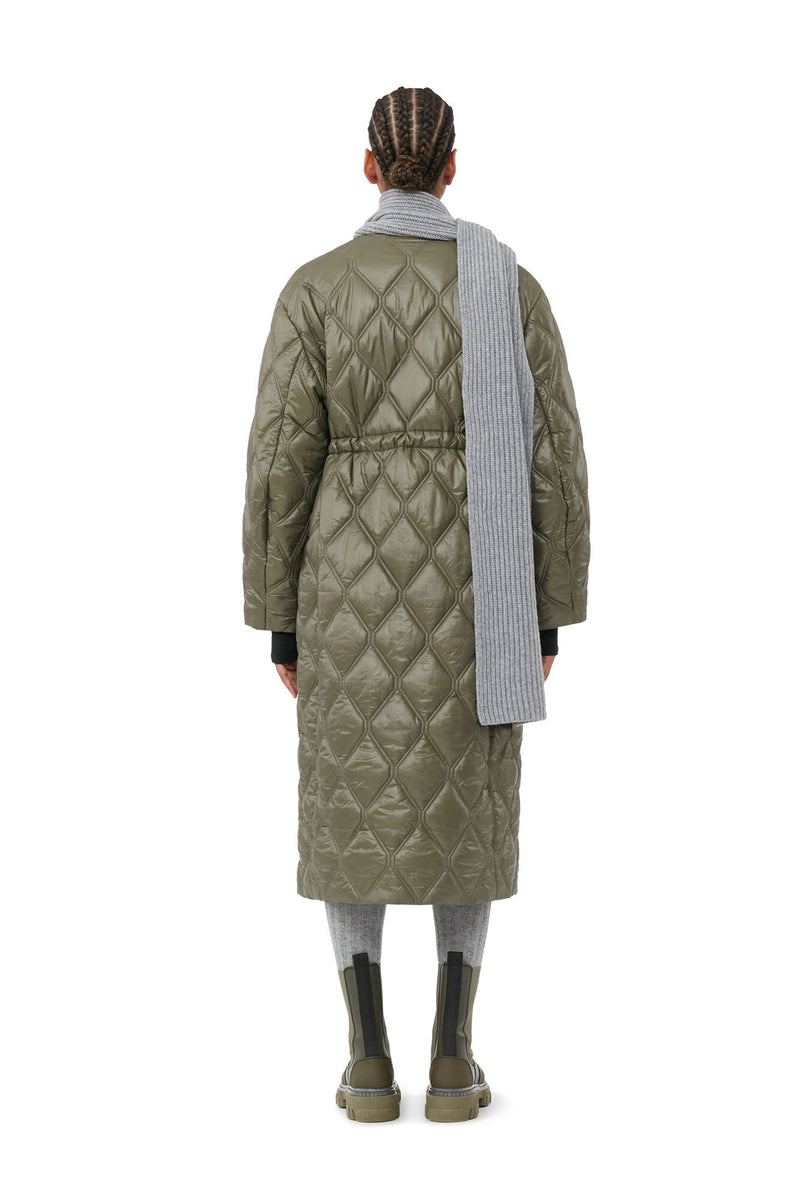 Shiny Quilt Long Coat - Ganni - Danali - F8535-861-XXS/XS