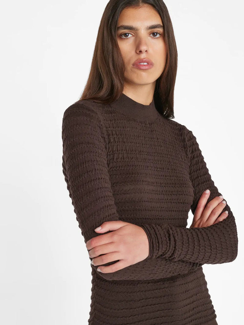 Smocked Mockneck Sweater - Frame - Danali - LWSW1875-ESPR-XS