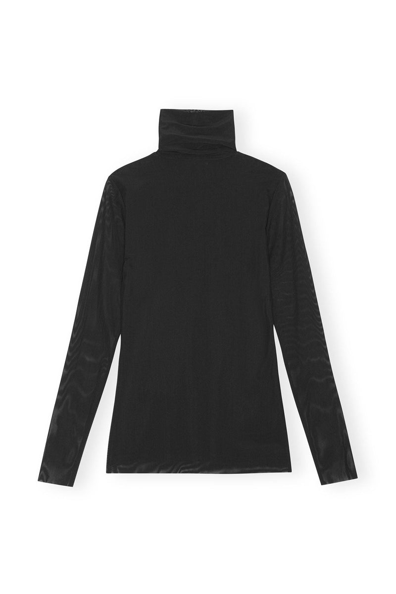 Solid Mesh Long Sleeve Rollneck - Ganni - Danali - T3815-099-34