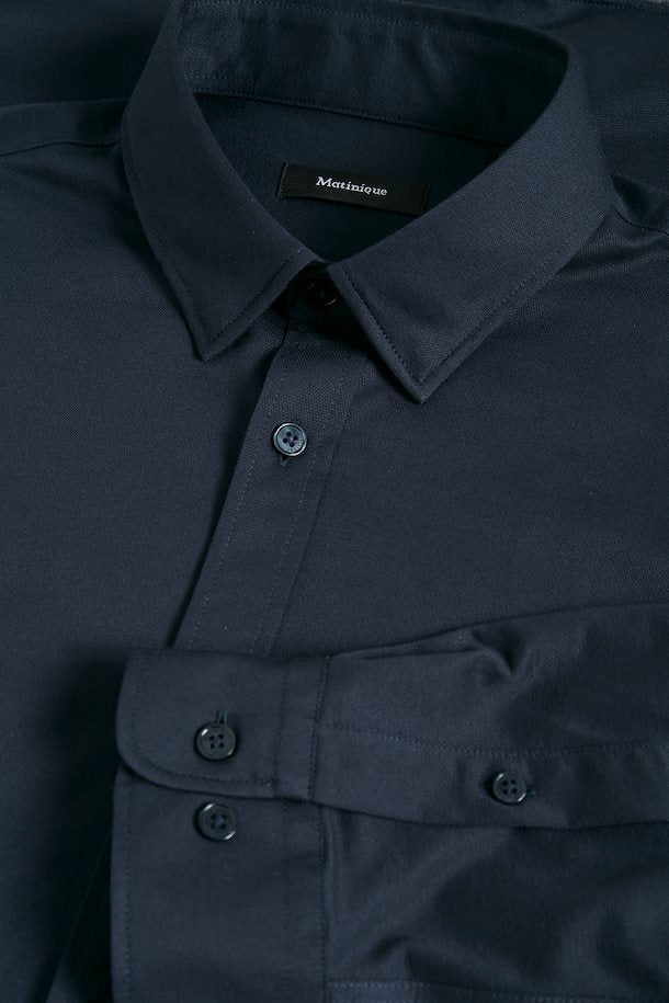 Trostol Button Up Shirt - Matinique - Danali - 30205262-Navy-M
