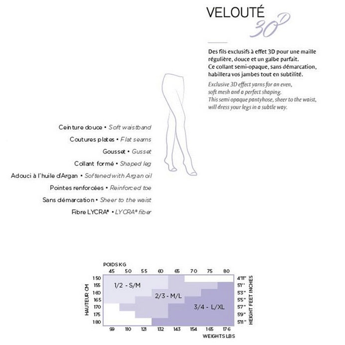 Velvet Soft Semi Opaque 30D Pantyhose - Bleuforet - Danali - 4103-AR5-1/2