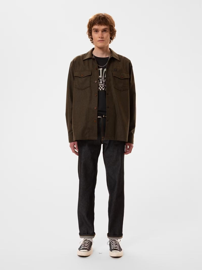 Vincent Melange Board Shirt - Nudie Jeans - Danali - 140809-GreenMelange-M