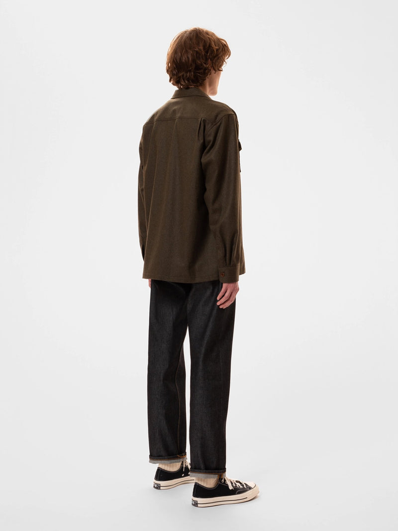 Vincent Melange Board Shirt - Nudie Jeans - Danali - 140809-GreenMelange-M