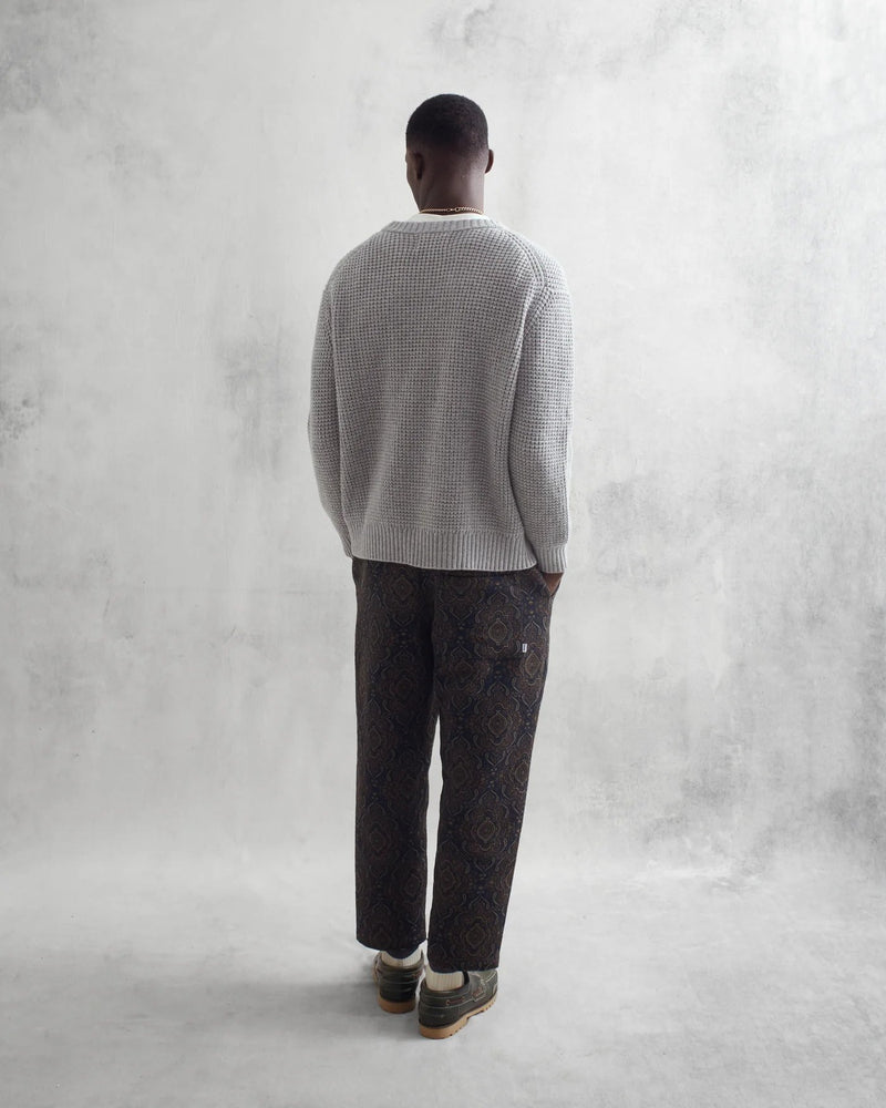 Wilde Waffle Crew Sweater - Wax London - Danali - AW23-KNT-GRV-AXX-GRY-M